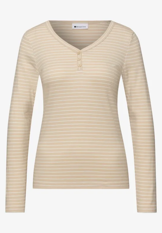 Gestreiftes Shirt cotton beige