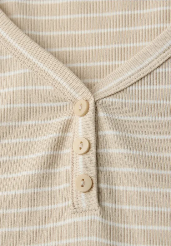 Gestreiftes Shirt cotton beige