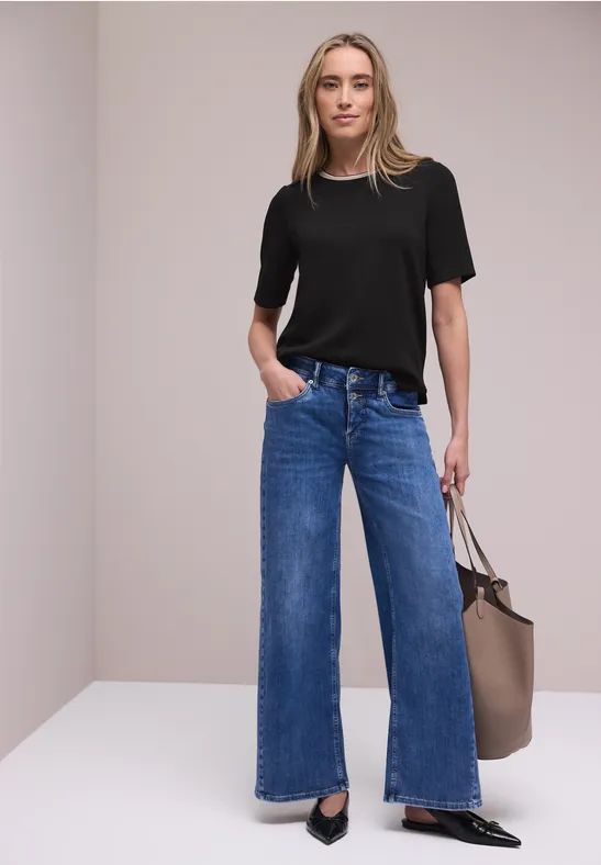 Shirt met contrastdetail Black