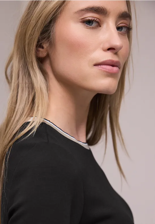 Shirt met contrastdetail Black