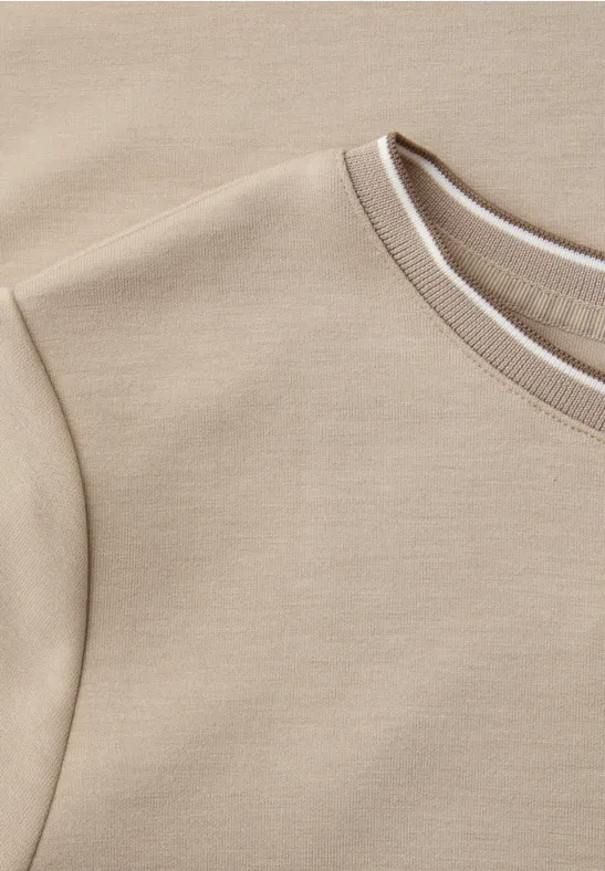T-shirt avec détail contrasté cotton beige