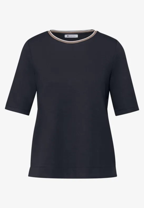 T-Shirt mit Kontrastdetail shadowed navy