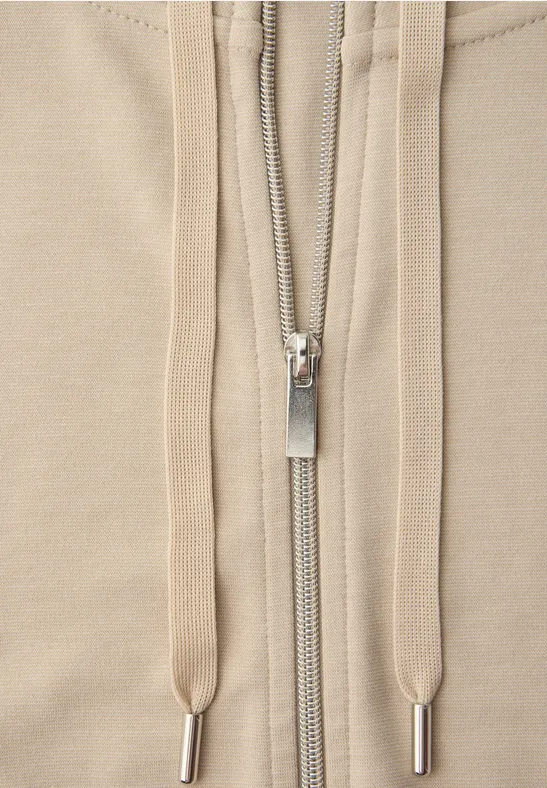 Zipper Jacke cotton beige