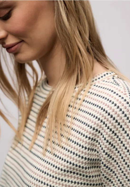 Gestreept shirt off white