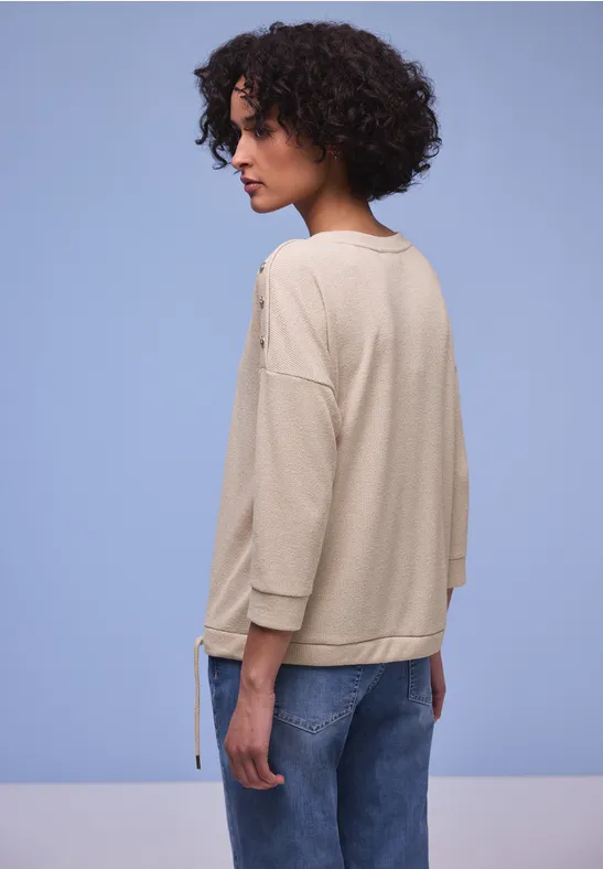 Shirt mit Knopfdetail cotton beige