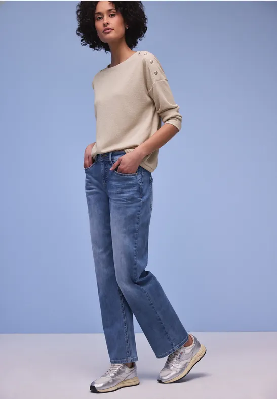 Shirt mit Knopfdetail cotton beige