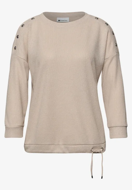 Shirt mit Knopfdetail cotton beige