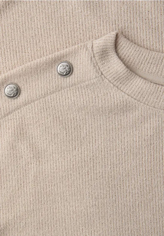 Shirt mit Knopfdetail cotton beige
