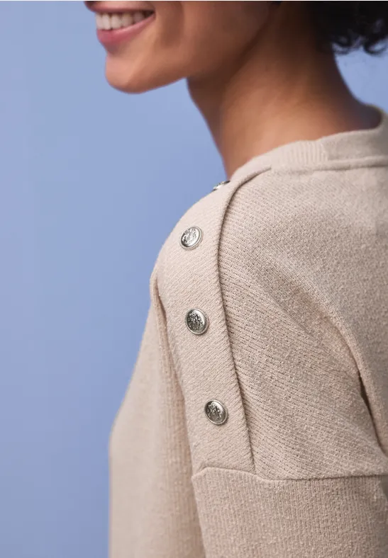 Shirt mit Knopfdetail cotton beige