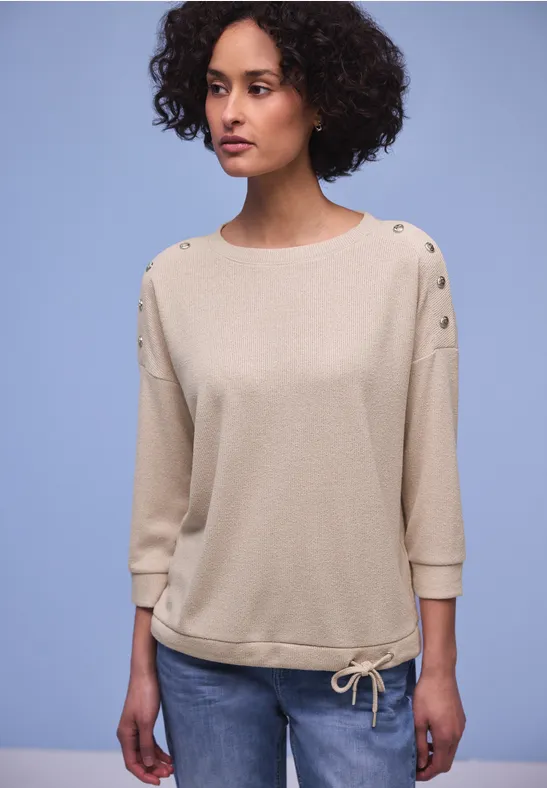 Shirt mit Knopfdetail cotton beige