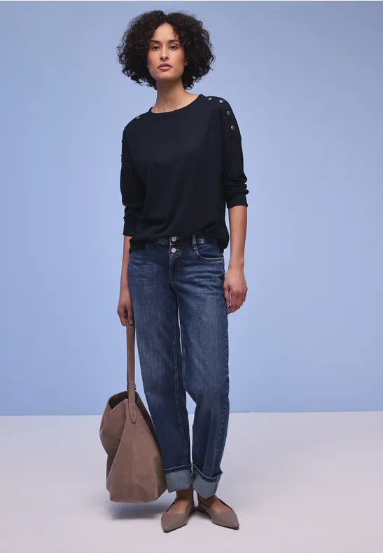 Shirt mit Knopfdetail shadowed navy