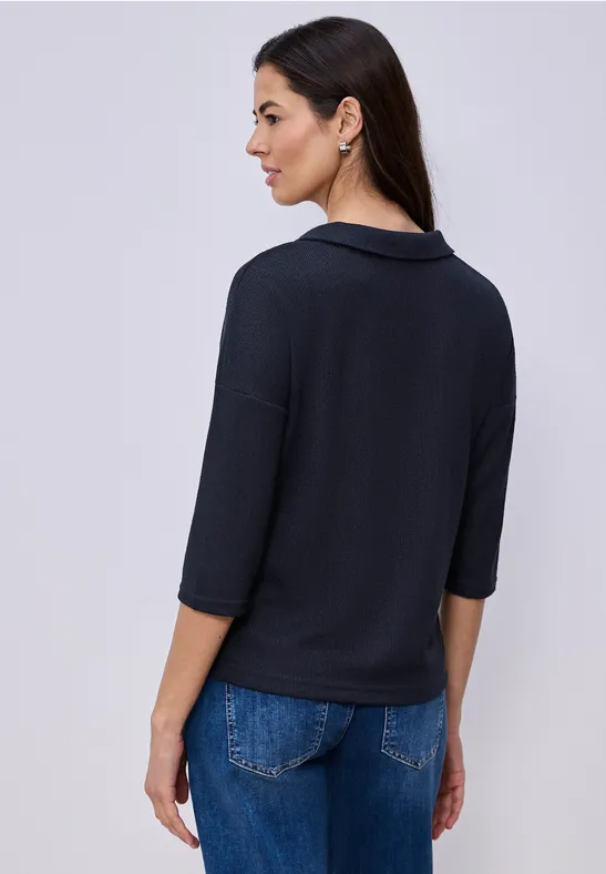 Shirt in Unifarbe shadowed navy