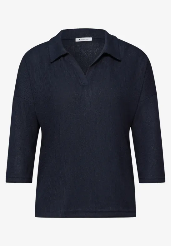 Shirt in Unifarbe shadowed navy