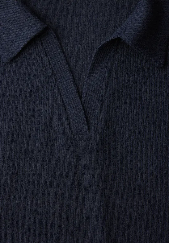 Shirt in Unifarbe shadowed navy