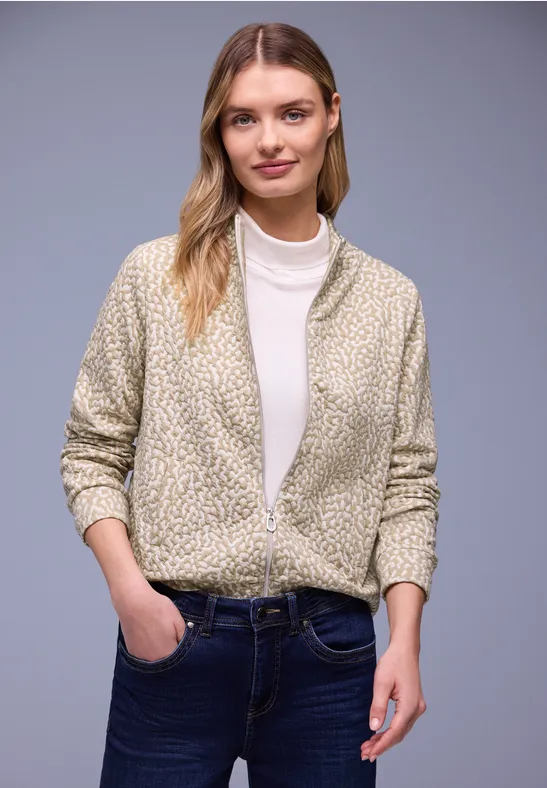 Gemusterte Jacke cotton beige