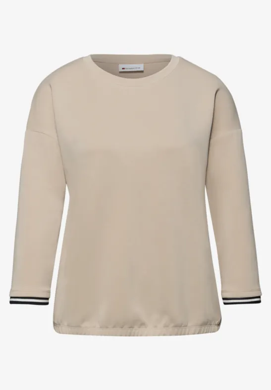 Shirt mit Kontrastdetails cotton beige