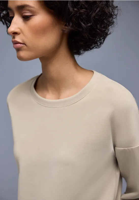 Shirt mit Kontrastdetails cotton beige