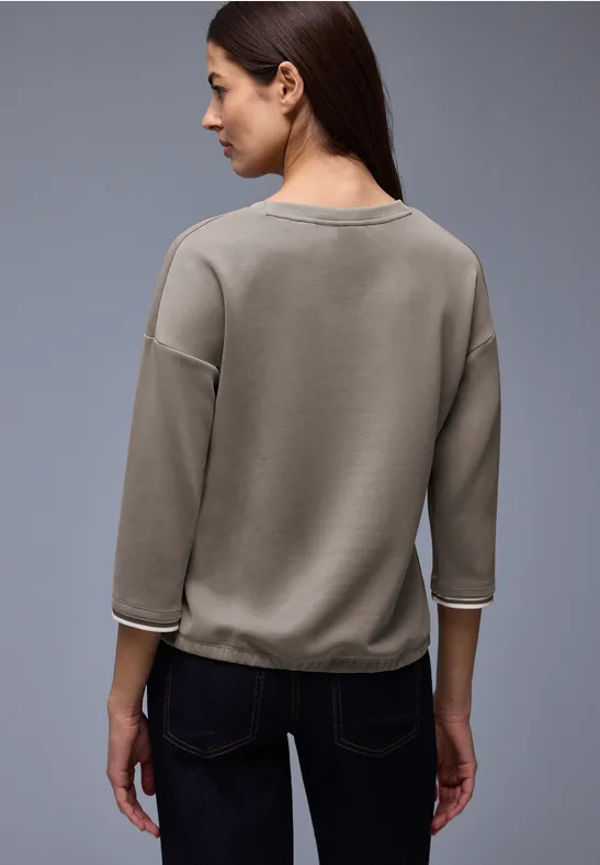 Silk-Look Shirt mit Details light terra mocha