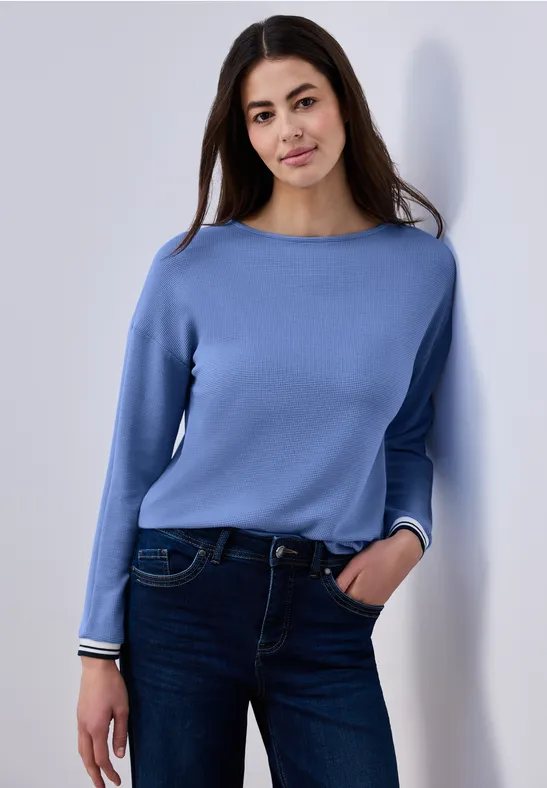 Strukturshirt mit Tape bonnet blue