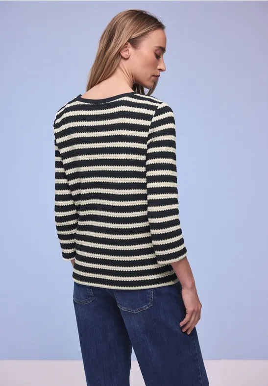 Gestreept shirt shadowed navy