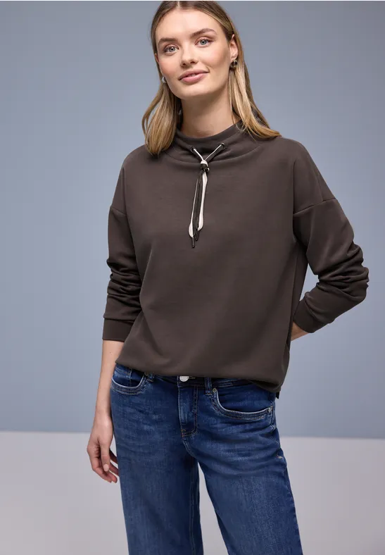 Shirt in Unifarbe molten earth