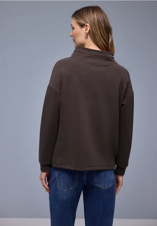 Shirt in Unifarbe molten earth