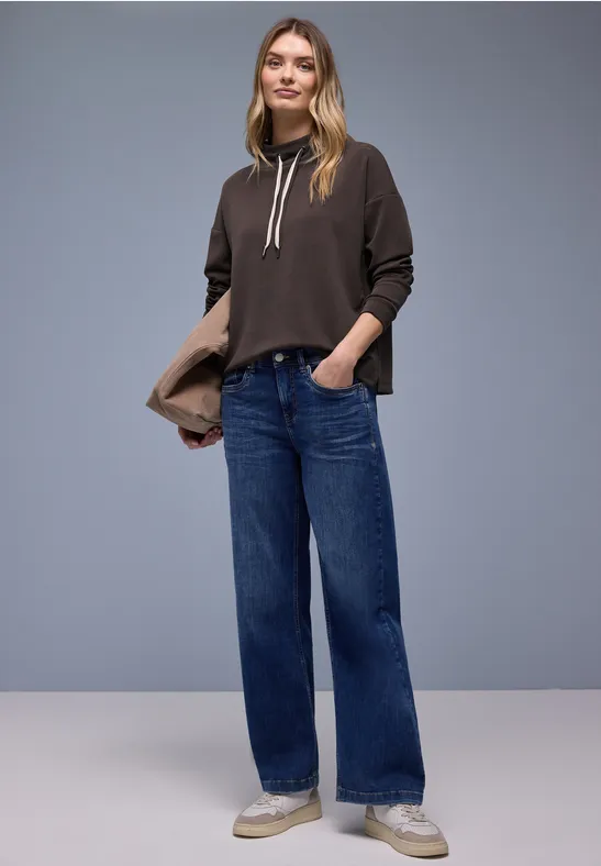 Shirt in Unifarbe molten earth