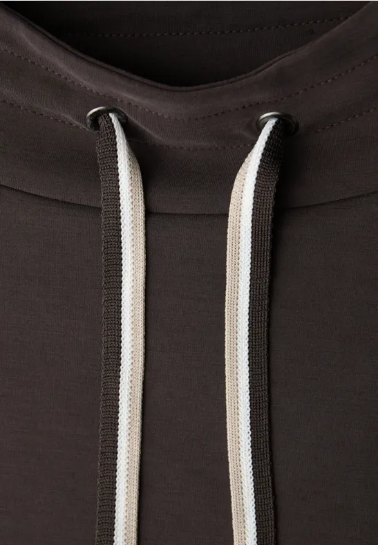 Shirt in Unifarbe molten earth