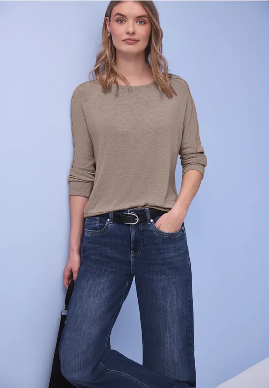 Shirt im Melange-Look light terra mocha mel.