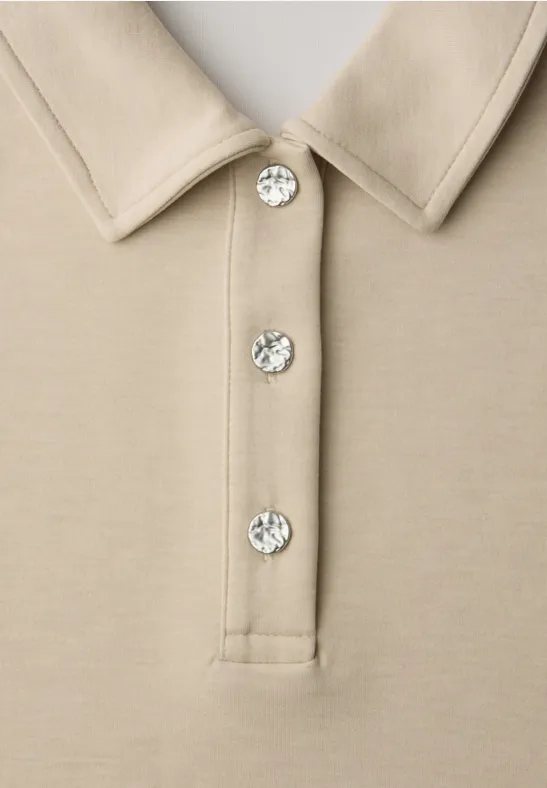 Poloshirt cotton beige mel.