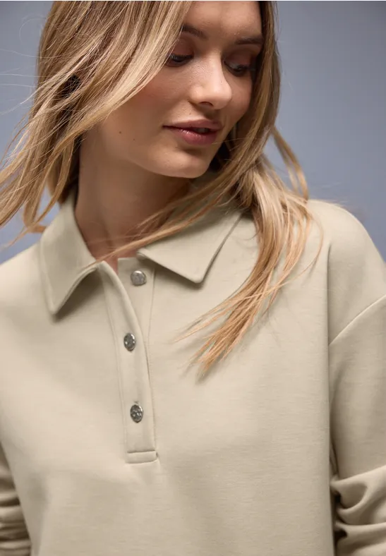 Poloshirt cotton beige mel.