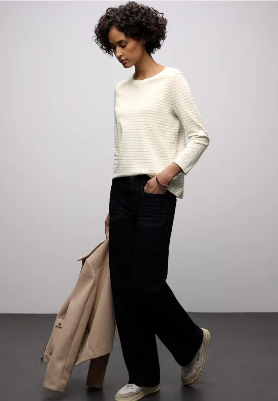 Gestreept shirt off white