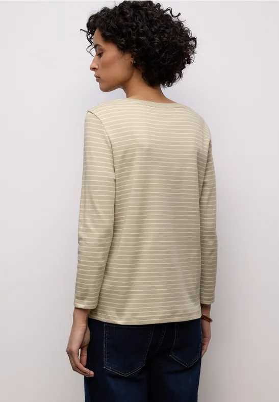 T-shirt à rayures cotton beige