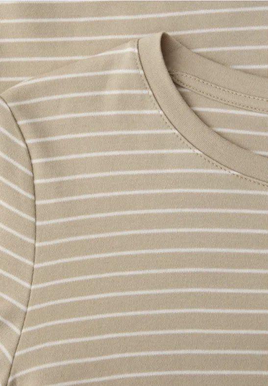 T-shirt à rayures cotton beige