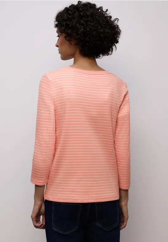 Gestreept shirt light apricot