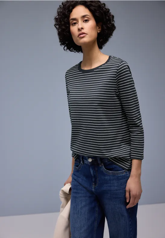 Gestreept shirt shadowed navy