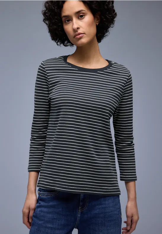 Gestreept shirt shadowed navy