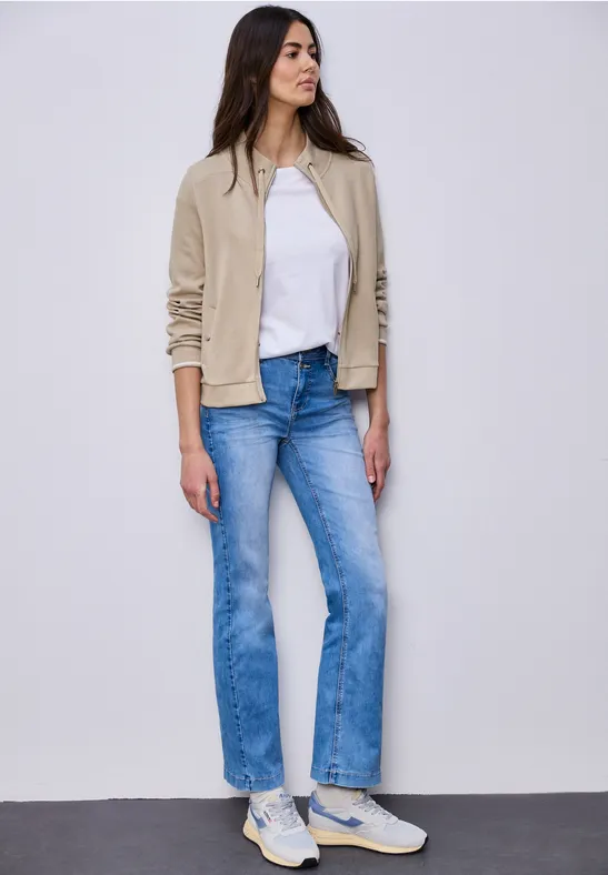 Zipper Jacke cotton beige