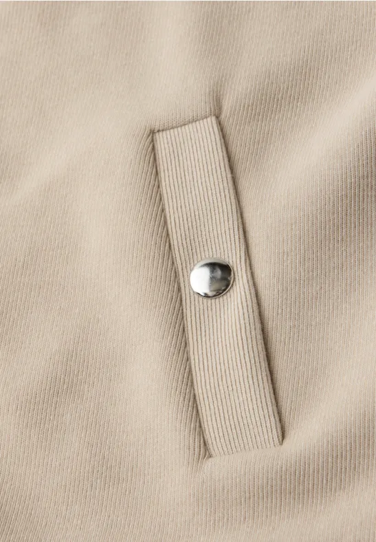 Zipper Jacke cotton beige