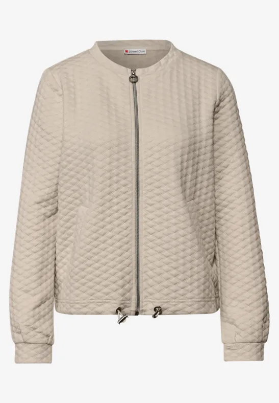 Zipper Jacke mit Struktur cotton beige