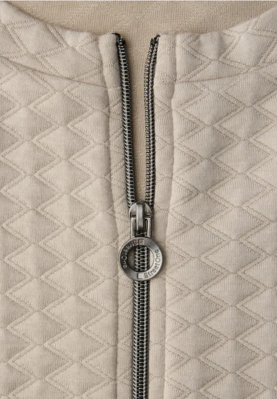 Zipper Jacke mit Struktur cotton beige