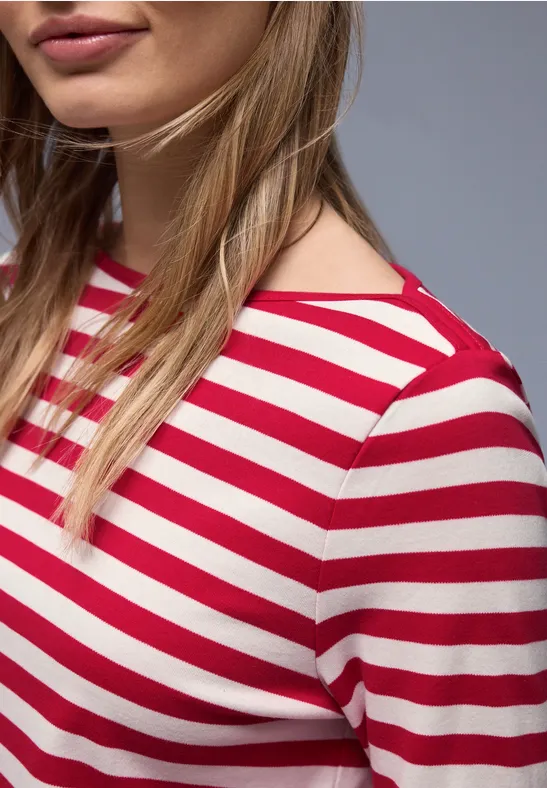 Gestreept shirt power berry