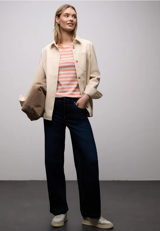 Bluzka w paski light apricot