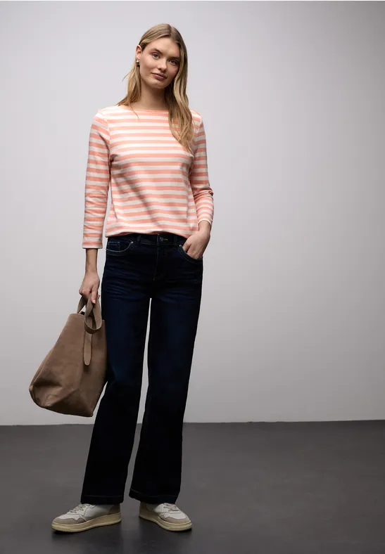 Bluzka w paski light apricot