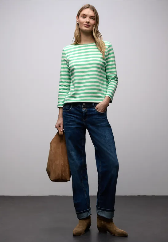 Gestreept shirt arcadia green