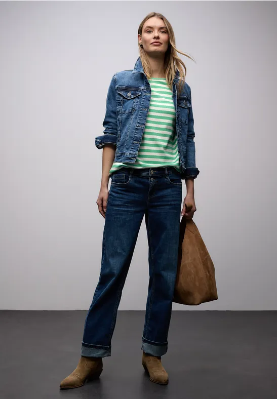 Gestreept shirt arcadia green