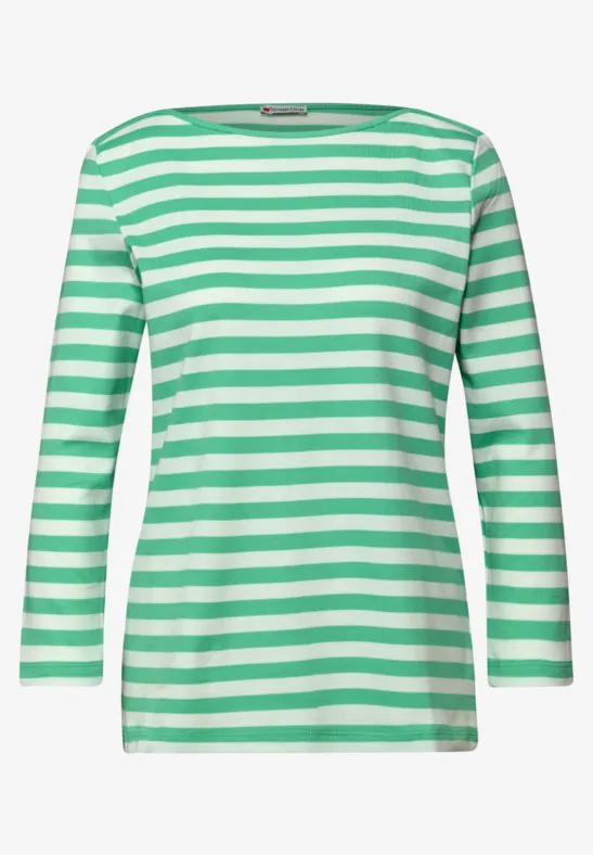 Gestreept shirt arcadia green