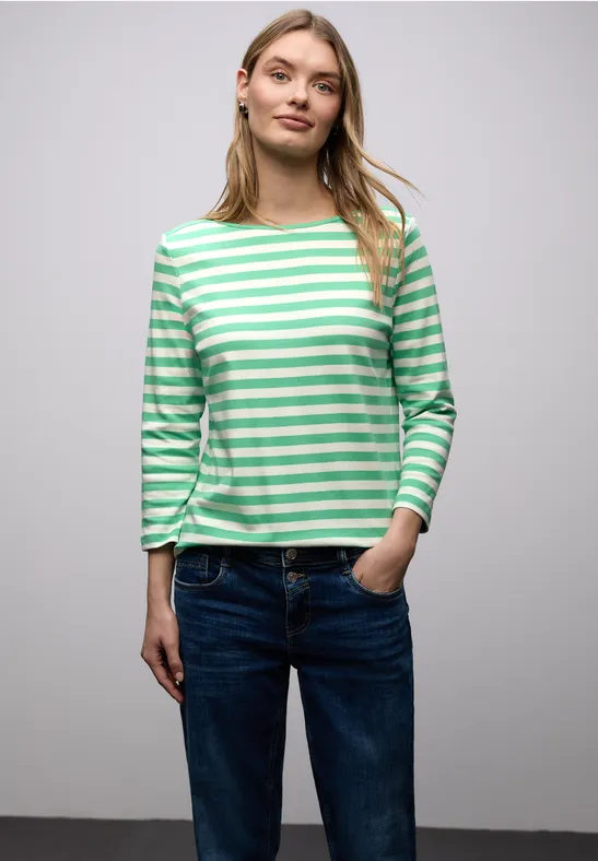 Gestreept shirt arcadia green