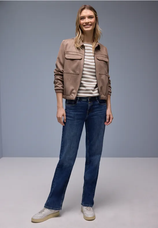 Gestreept shirt light terra mocha