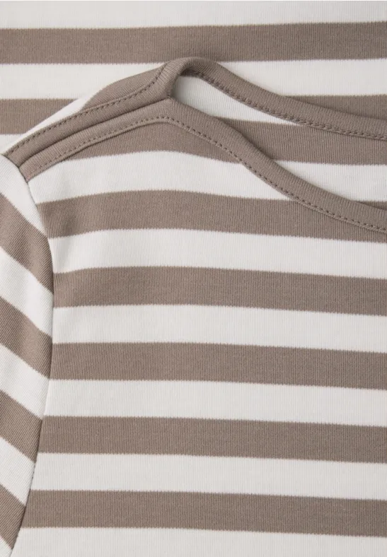 Gestreept shirt light terra mocha